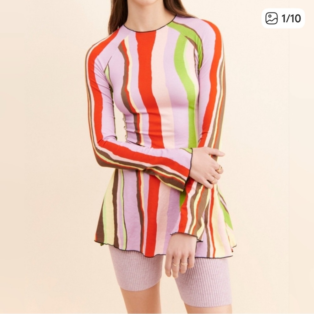 Striped Multicolor Long Sleeve Top